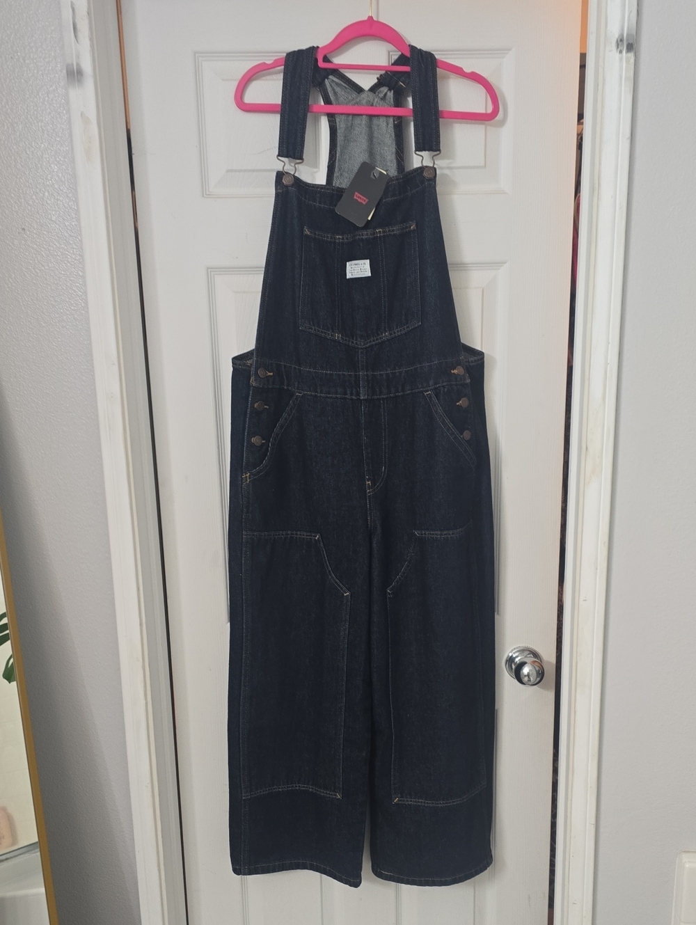 Levi's Dark Blue Relaxed Denim Overalls for Women